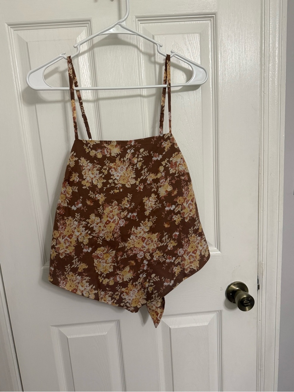 Lucky Brand Brown Floral Spaghetti Strap Tank